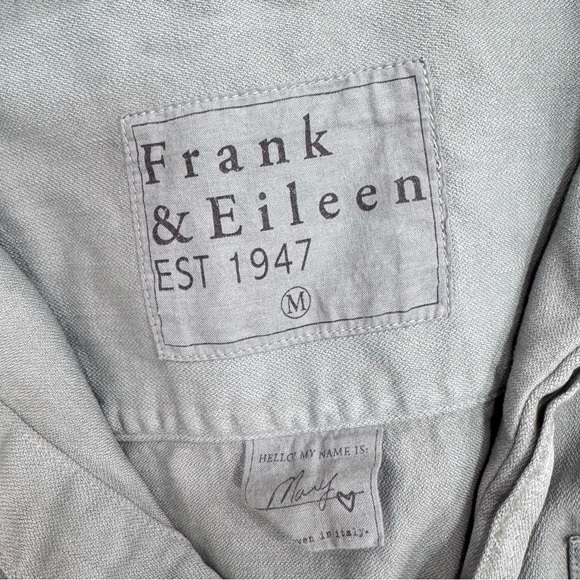 Frank & Eileen Mary Famous Denim Shirt Dress in Thyme M Distressed look - Picture 6 of 9